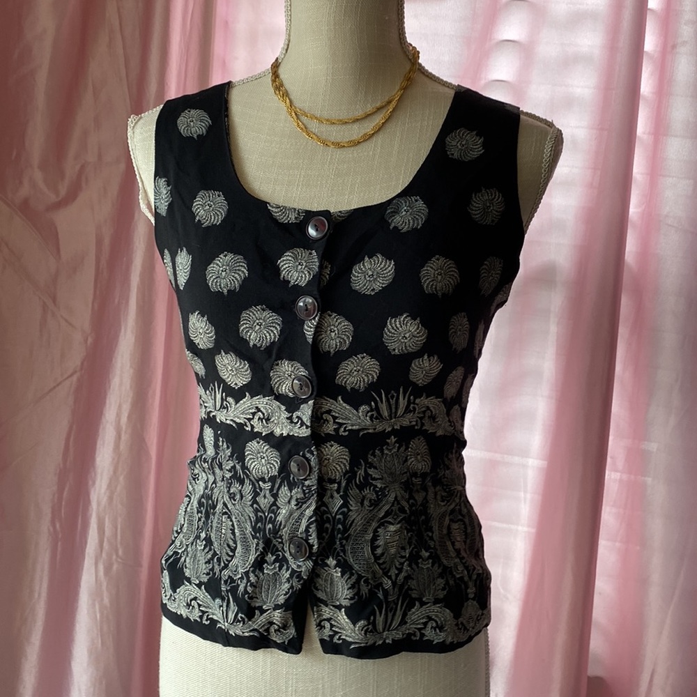 Vintage 90s Abria Waistcoat Vest size M - Picture 1 of 7